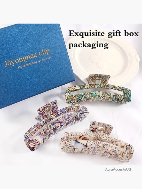 Large Non-Slip Rectangle Claw Hair Clips - Strong Hold Jaw Clamp for Thick Hair main image 6